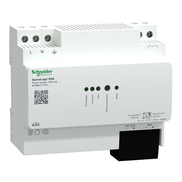 Power supply, Spacelogic KNX, REG-K/1280 mA, white image 3