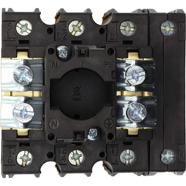 Main switch, P3, 63 A, flush mounting, 3 pole + N, STOP function, With black rotary handle and locking ring, Lockable in the 0 (Off) position image 32