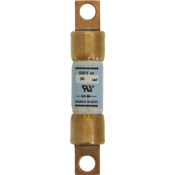 Eaton Bussmann series Tron KAC high speed fuse, 600V, 35A, 200 kAIC, Non Indicating, High speed fuse, Blade end X blade end, Stud image 1