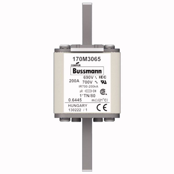 Fuse-link, high speed, 200 A, AC 690 V, compact DIN 1, 45 x 58 x 104 mm, aR, DIN, IEC, single indicator image 1