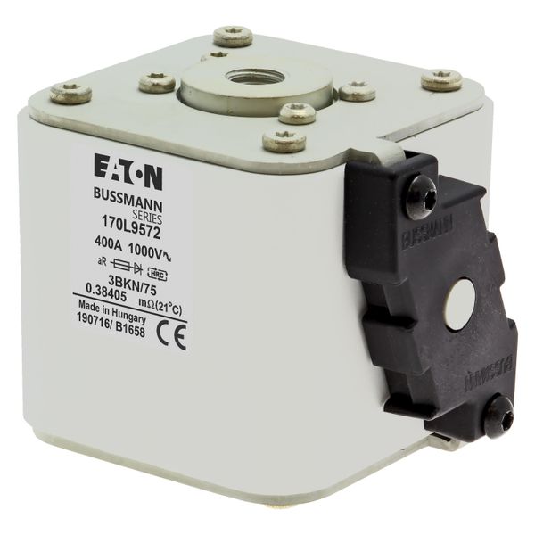 Fuse-link, high speed, 400 A, AC 1000 V, Size 3, 76 x 92 x 75 mm, aR, IEC, single indicator image 5