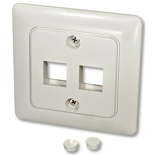 Wall Box DE for 2 Keystone modules Modular wall box with front plate to accommodate 2 keystones from the LINDY LAN and AV extender series! image 1