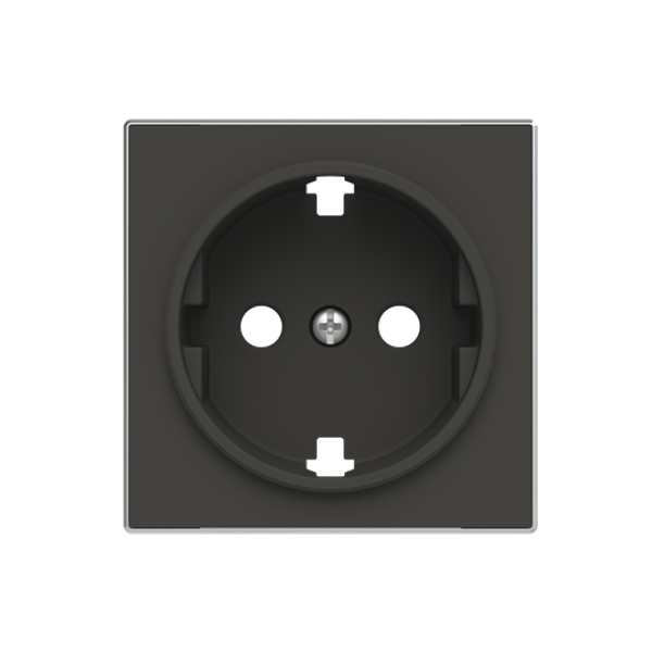 8588 NS Cover plate for Schuko socket outlet - Soft Black Socket outlet Central cover plate Black - Sky Niessen image 1