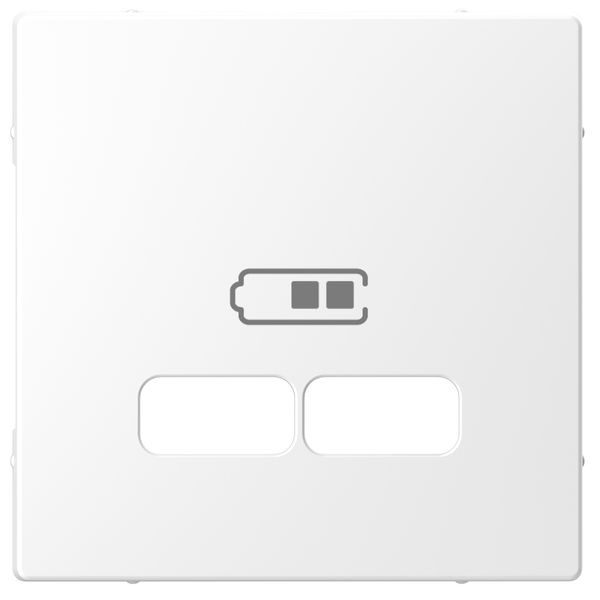 System Design central plate USB charger lotus white image 1
