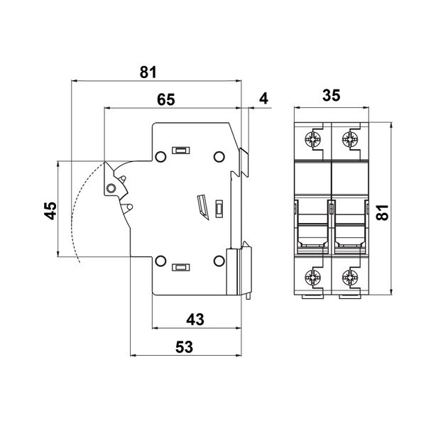 Fuse Carrier 2-pole, 32A, 10x38 image 3