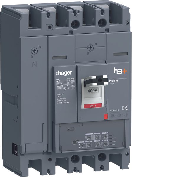 Moulded Case Circuit Breaker h3+ P630 LSI 4P4D N0-50-100% 400A 50kA FT image 1