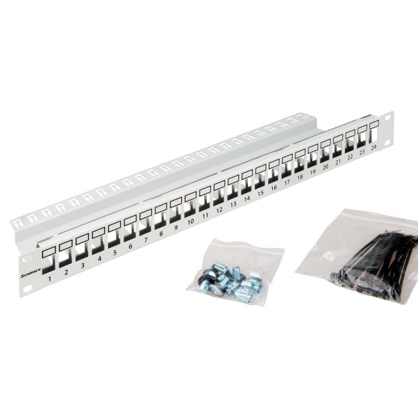 Patchpanel 19" empty for 24 modules (SFA)(SFB), 1U, RAL7035 image 9