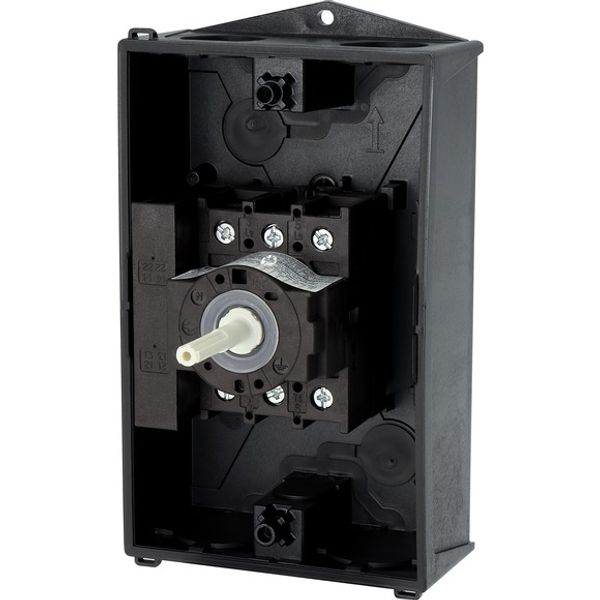 Main switch, P1, 25 A, surface mounting, 3 pole, 1 N/O, 1 N/C, STOP function, With black rotary handle and locking ring, Lockable in the 0 (Off) posit image 8