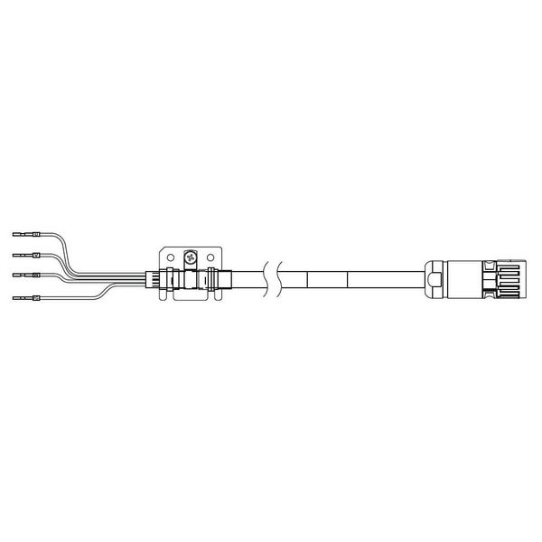 1S series servo motor power cable, 5 m, non braked, 400 V: 4 kW to 5.5 image 3