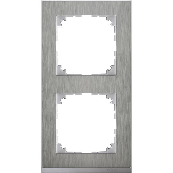 M-Pure Decor frame, 2-gang, stainless steel image 3
