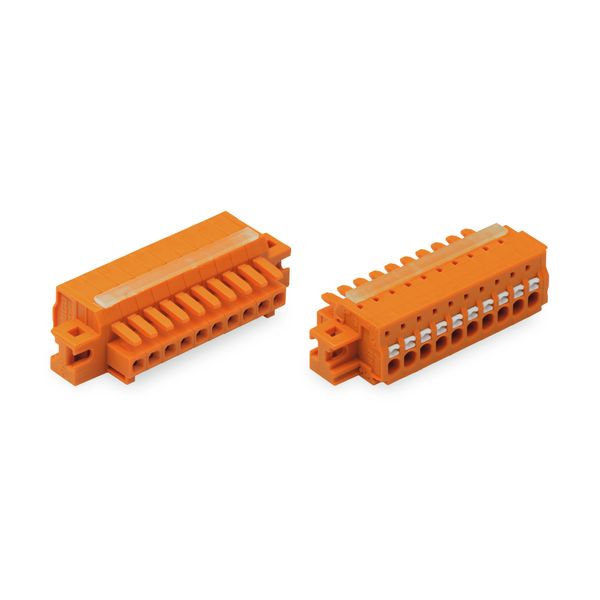 1-conductor female connector push-button Push-in CAGE CLAMP® orange image 1