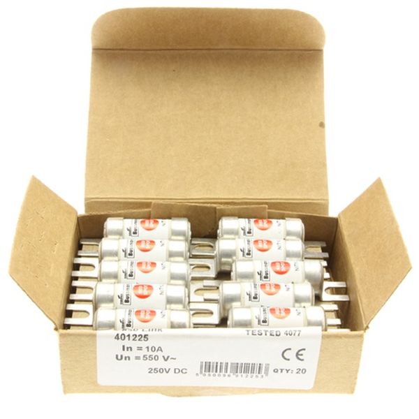 Fuse-link, LV, 10 A, AC 550 V, DC 250 V, BS88/A1, 14 x 56 mm, gL/gG, BS image 2