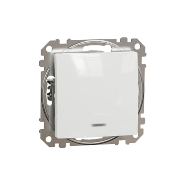 Sedna Design & Elements, 2-Pole switch 16AX Red indicator LED, white image 3