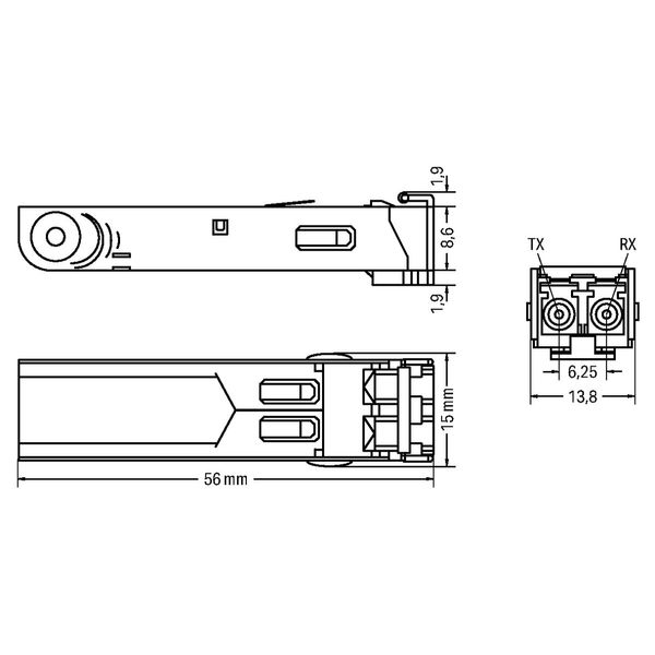 SFP Module 100BASE FX Multi-Mode 1310 nm LC 2 km silver-colored image 1