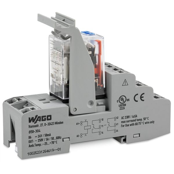 Relay module Nominal input voltage: 24 VDC 4 changeover contacts image 4