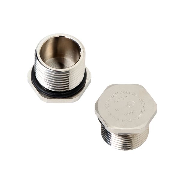 Ex sealing plugs (metal), M 25, 12 mm, Brass, nickel-plated image 1