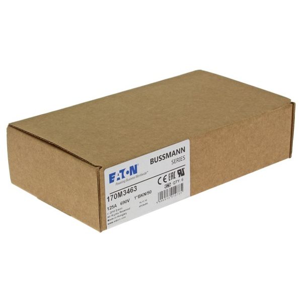 Fuse-link, high speed, 125 A, AC 690 V, compact size 1, 45 x 59 x 51 mm, aR, IEC, UL, single indicator image 4