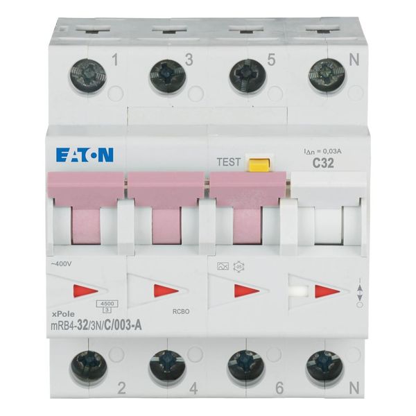 RCD/MCB combination, 32 A, 30 mA, MCB trip characteristic: C, 3p+N, RCD trip characteristic: A image 8