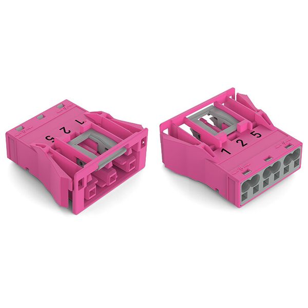 Snap-in socket 3-pole Cod. B pink image 2