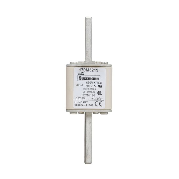 Fuse-link, high speed, 400 A, AC 690 V, compact DIN 1, 45 x 58 x 134 mm, aR, DIN, IEC, single indicator, 80 mm centres image 11