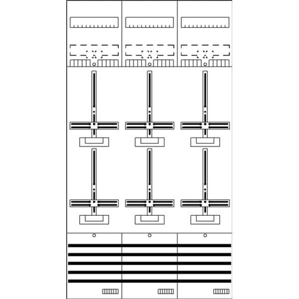 DF39G6 Meter panel, Field width: 3, Rows: 0, 1350 mm x 750 mm x 160 mm, IP2XC image 20