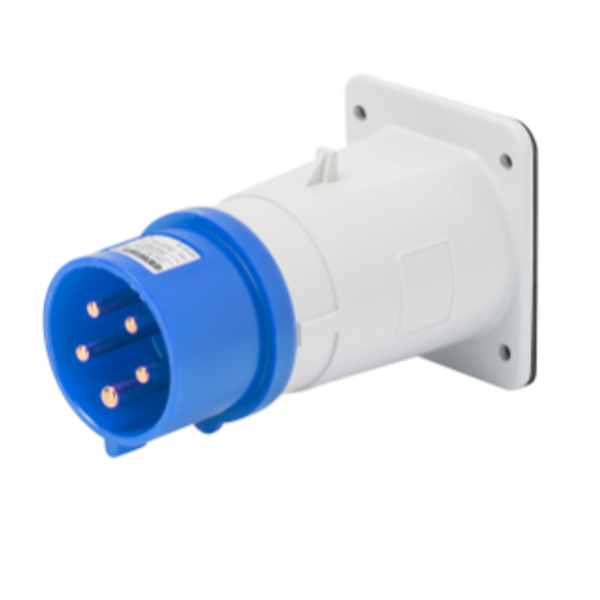 STRAIGHT FLUSH MOUNTING INLET - IP44 - 3P+E 32A 200-250V 50/60HZ - BLUE - 9H - SCREW WIRING image 1