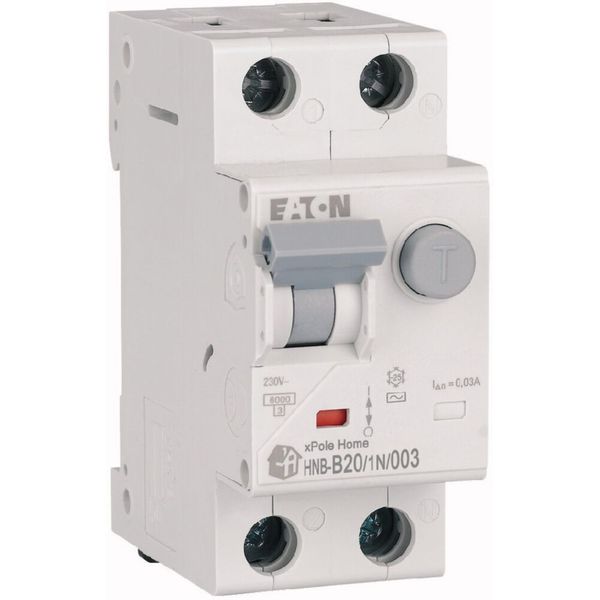 RCD/MCB combination, 20 A, 30 mA, MCB trip characteristic: B, 1p+N, RCD trip characteristic: AC image 2