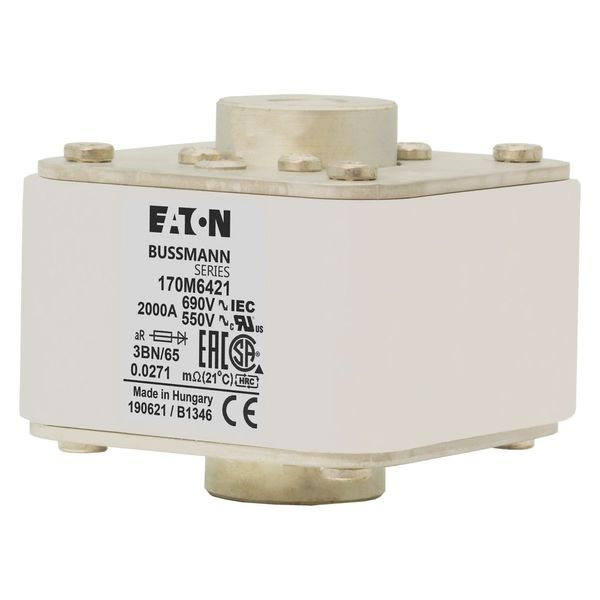 Fuse-link, high speed, 1100 A, AC 1250 V, 2 x size 3, 74 x 177 x 95 mm, aR, IEC, single indicator image 14