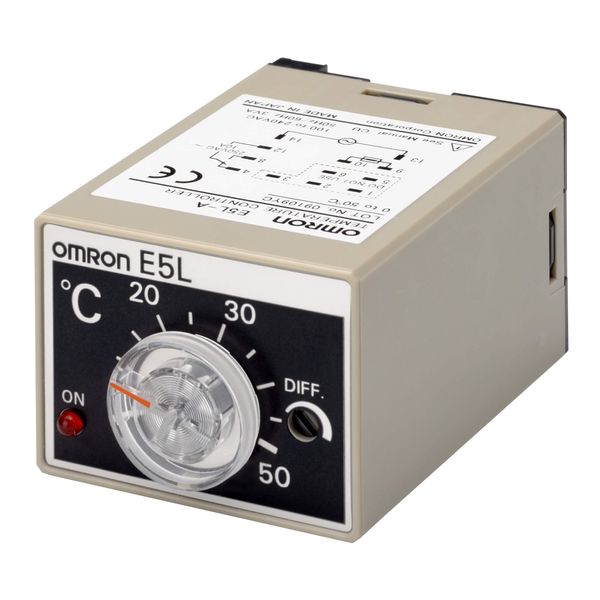 Electronic thermostat with analog setting, (45x35)mm, 0-100deg, socket image 4
