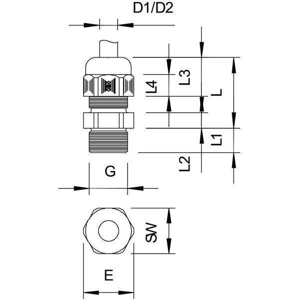 V-TEC PG9 LGR Cable gland  PG9 image 2