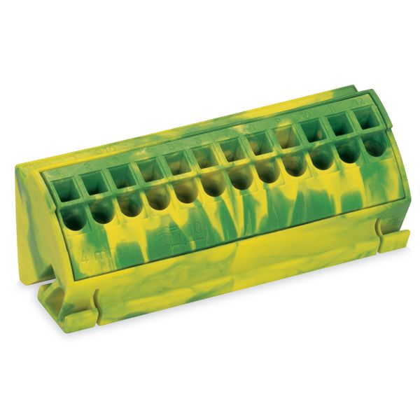 Ground busbar terminal block for (10 x 3) mm busbars 12-pole green-yel image 2