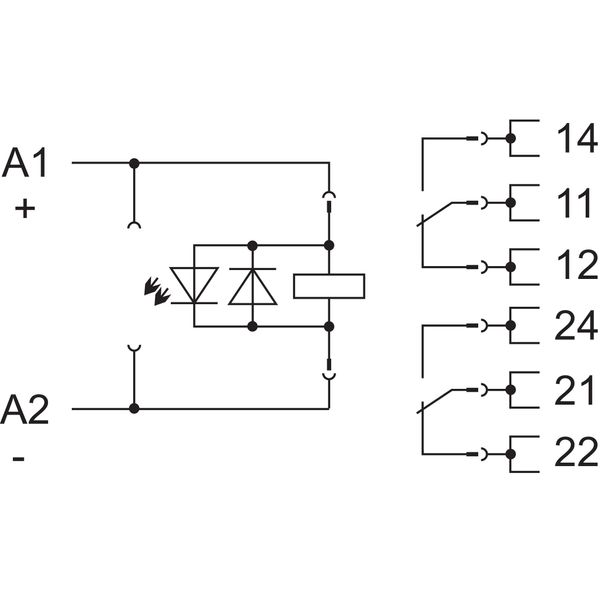 Relay module Nominal input voltage: 24 VDC 2 changeover contacts image 5