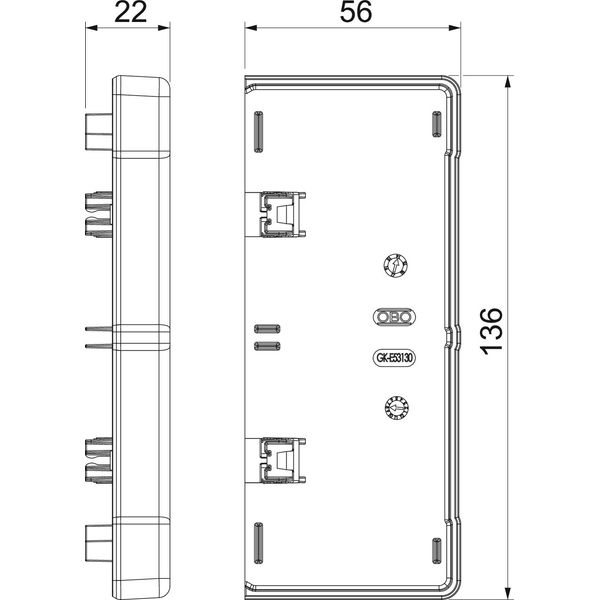 GK-E53130RW End piece for Rapid 45-2 130 136x56x22 image 2