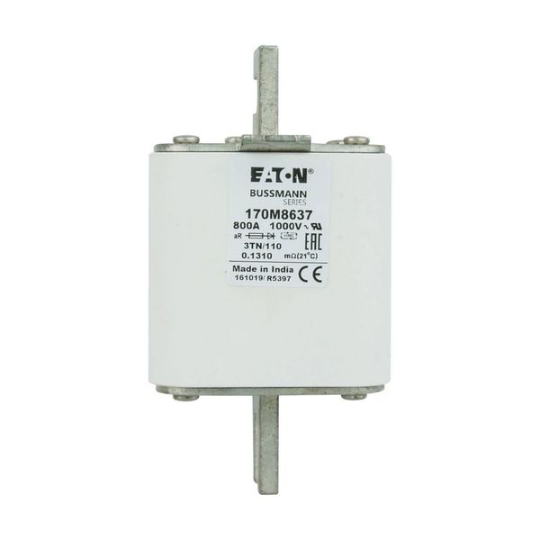 Fuse-link, high speed, 800 A, AC 1000 V, DIN 3, 74 x 90 x 139 mm, aR, DIN, IEC, single indicator image 13