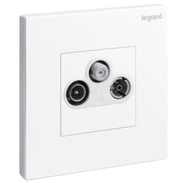 Galion - 1 gang TV-R-SAT socket outlet - White image 1