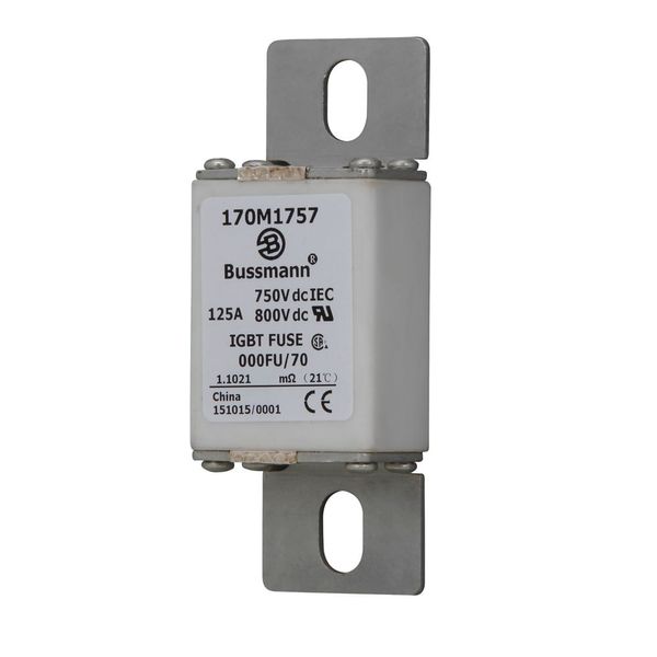 Fuse-link, high speed, 125 A, DC 750 V, size 000, 24 x 36 x 96 mm, aR, IEC, UL image 8