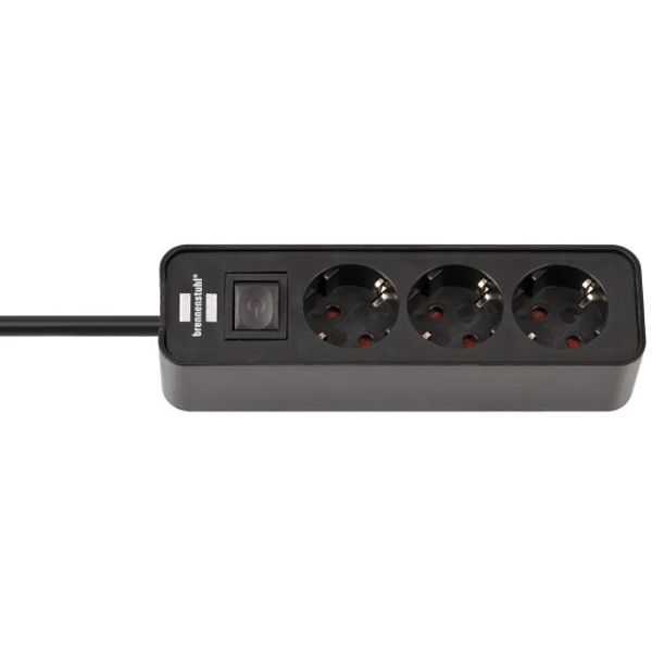 Ecolor Extension Socket 3-way black 1.5m H05VV-F 3G1.5 image 1