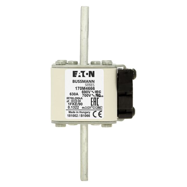 Fuse-link, high speed, 630 A, AC 690 V, size 1, 53 x 69 x 136 mm, aR, IEC, UL, single indicator image 14