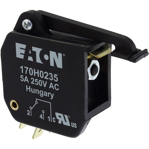 Microswitch, high speed, 2 A, AC 250 V, type T indicator, 6.3 x 0.8 lug dimensions, 00 to 3 with bent tags image 4
