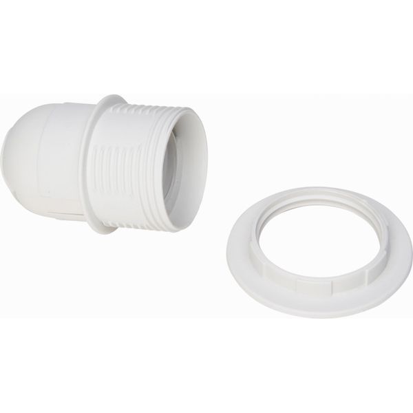 LampholderE27+threaded sleeve wh. image 1
