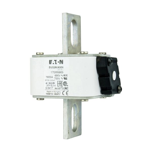 Fuse-link, high speed, 1600 A, AC 690 V, size 3, 76 x 92 x 135 mm, aR, IEC, UL, single indicator image 6