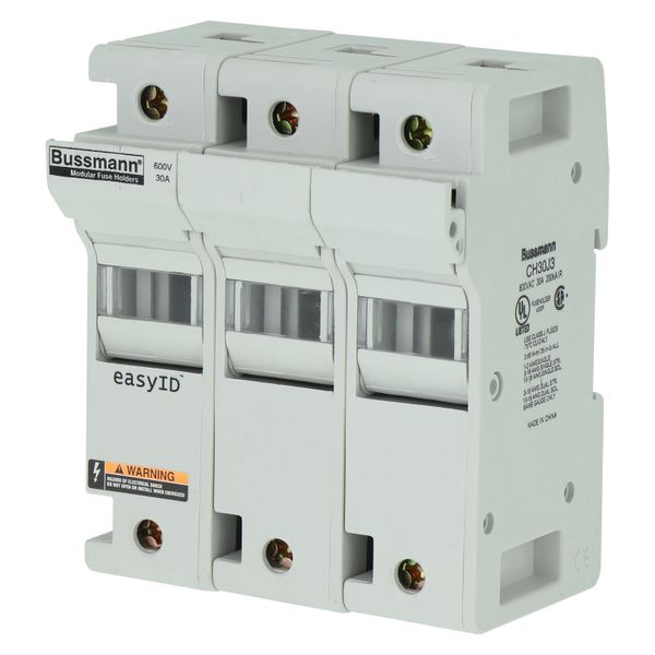 Fuse-holder, low voltage, 30 A, AC 600 V, DC 600 V, UL Class J, 98 x 72 x 117 mm, 3P, UL, CSA image 24