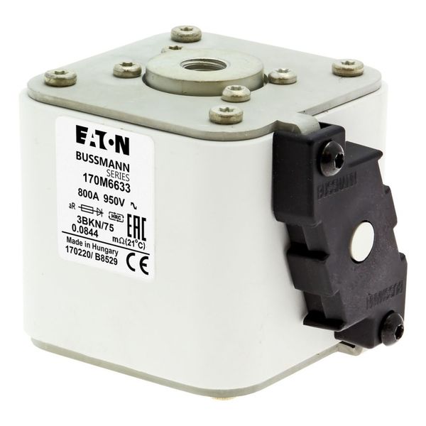 Fuse-link, high speed, 800 A, AC 950 V, size 3, 76 x 92 x 75 mm, aR, IEC, single indicator image 19