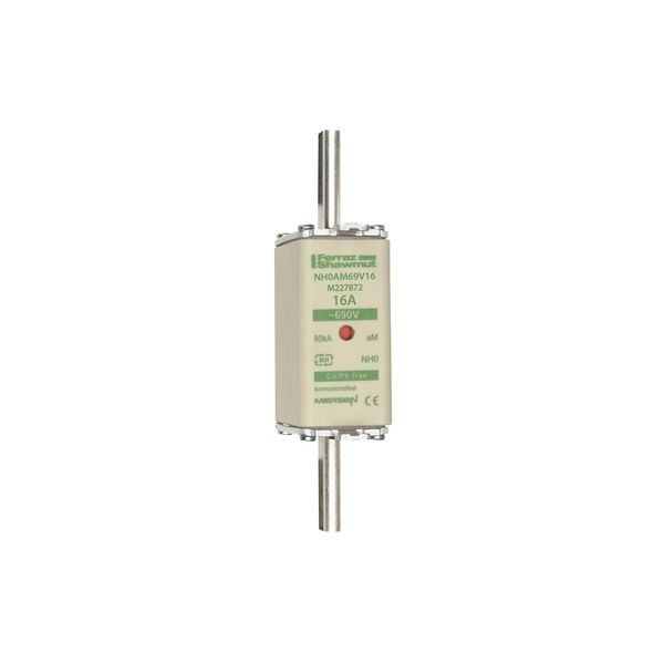 Fuse-link NH0 aM 690VAC 16A live tags Double indicator image 1