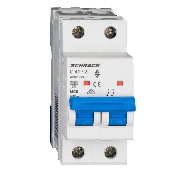 Miniature Circuit Breaker (MCB) AMPARO 6kA, C 40A, 2-pole image 1