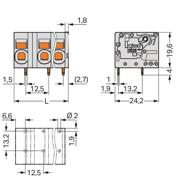 2626-1360 PCB terminal block; 6 mm²; Pin spacing 12.5 mm image 4