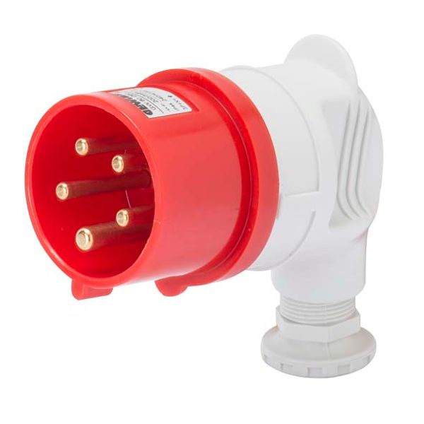 90° PLUG - IP44 - 3P+E 32A 380-415V 50/60HZ - RED - 6H - SCREW WIRING image 2