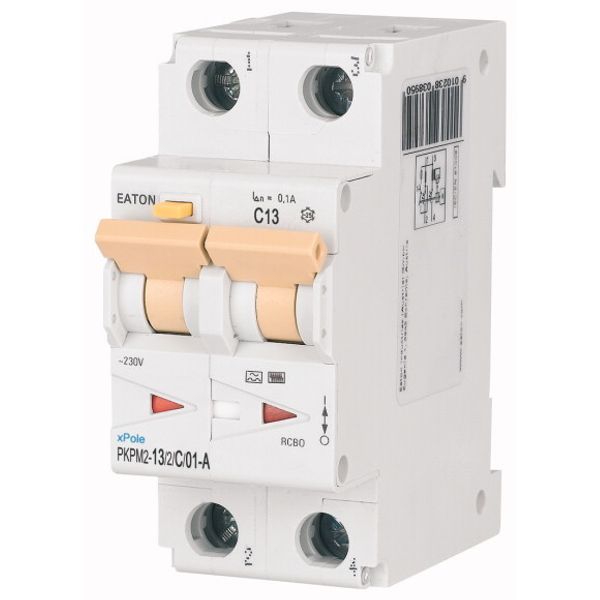 RCD/MCB combination, 13 A, 100 mA, MCB trip characteristic: C, 2p, RCD trip characteristic: A image 1