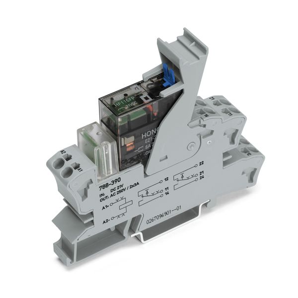 Relay module Nominal input voltage: 24 VDC 2 changeover contacts image 1