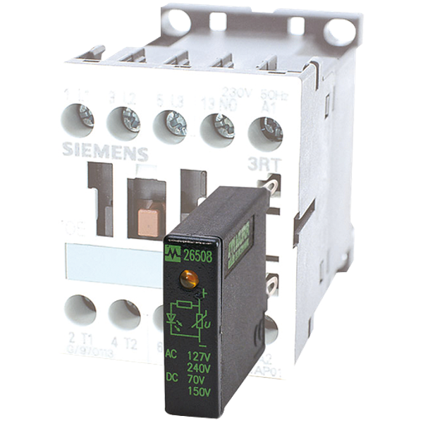 SIEMENS CONTACTOR SUPPRESSOR Varistor and LED, 230VAC/DC image 1